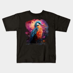 Heron Rainbow Kids T-Shirt